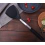 Kitchenware Utensils Premium Stainless Steel & Silicone Non-Stick and Heat Resistant Utensils for Cooking, Flipping and Pressing Black 4 packs