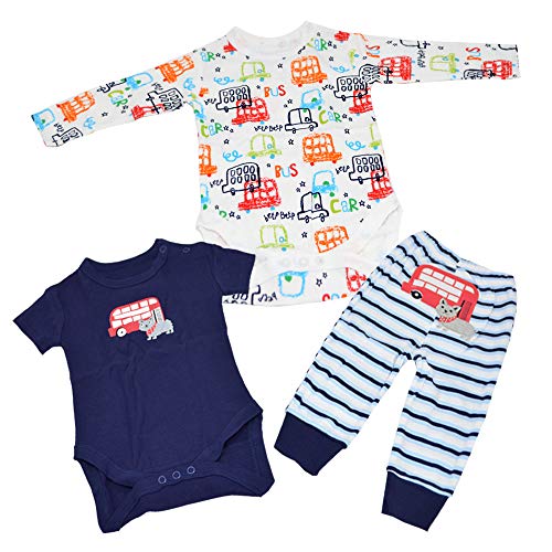 Reborn Baby Doll Outfits Accessories 3 Piece Set for 24&quot Toddler Boy Car Patterns