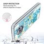 Moto X4 Case, Soft TPU Slim-Fit Flexible Ultra-Thin Clear Case, Full-Body Rugged Bumper Print Blue Flower Case for Moto X4, Transparent