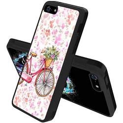 iPhone SE 5s 5 Case,Flexible Soft TPU Cover Shell,Slim Silicone Black Rubber Non-Slip Durable Design Protective Phone Case for iPhone SE 5s 5 -Bicycle