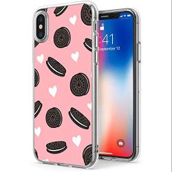 iPhone Xs iPhone X Case,Flexible Soft TPU Cover Shell,Slim Silicone Black Rubber Non-Slip Durable Design Protective Phone Case for iPhone Xs iPhone X -Biscuits