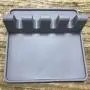 BESTONZON 2PCS Silicone Kitchen Utensil Rest Square Heat Resistant Ladle Fork Mat Spoon Rest Kitchenware Drying Mat (Grey)