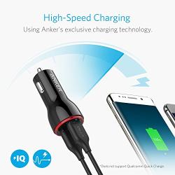 Car Charger, Anker 24W Dual USB Car Charger Adapter, PowerDrive 2 for iPhone XS/MAX/XR/X/8/7/6/Plus, iPad Pro/Air 2/Mini, Note 5/4, LG, Nexus, HTC, and More