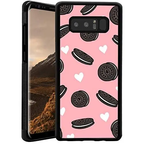 Samsung Galaxy Note 8 Case,Flexible Soft TPU Cover Shell,Slim Silicone Black Rubber Non-Slip Durable Design Protective Phone Case for Samsung Galaxy Note 8 -Biscuits