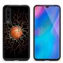 Huawei P30 Case with Basketball Fire Pattern Whimsical Design Bumper Black Soft TPU and PC Protection Anti-Slippery &Fingerprint Case for Huawei P30