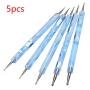 5 X 2 Way Marbleizing Dotting Pen Set Nail Art Tip Dot Paint Manicure kit for Nail Art Manicure Pedicure by TheBigThumb