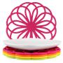 ME.FAN 3 Set Silicone Multi-Use Flower Trivet Mat - Premium Quality Insulated Flexible Durable Non Slip Coasters Hot Pads Yellow