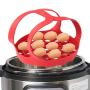 WYJP Pressure Cooker Sling Silicone Bakeware Sling for Instant Pot 6 Qt/8 Qt Anti-scalding Bakeware Lifter Steamer Rack Red, Dishwasher Safe
