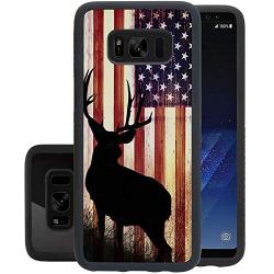 Samsung Galaxy S8 Case with American Flag Pattern Whimsical Design Bumper Black Soft TPU and PC Protection Anti-Slippery &Fingerprint Case for Samsung Galaxy S8