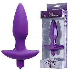 Trinity Vibes Vogue Aria Silicone Vibrating Anal Plug Medium (Purple) Includes a Free Bottle of Adult Toy Cleaner