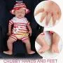 Vollence 18 inch Eye Closed Full Silicone Reborn Baby Doll That Look Real,Not Vinyl Material Dolls,Sleeping Lifelike Baby Dolls,Realistic Newborn Real Baby Doll,Soft Handmade Silicone Alive Baby Doll