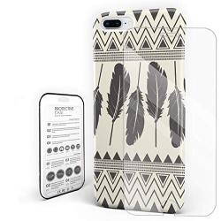 Full Protective iPhone 6 Case Cover, Stylish Slim Fit Shell Hard Plastic Case Cover Anti-Scratch Back for iPhone 6 & iPhone 6s 4.7" (Screen Protector Included) - Aztec Troditional Feathers Pattern