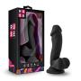 7.25& Realistic Feel G Spot Stimulating Curved Dildo - Cock and Balls Dong - Suction Cup Harness Compatible - Sex Toy for Women - Sex Toy for Adults (Black)