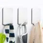 MOVEmen Hooks 8Pcs Bathroom Kitchen Self Adhesive Hook Towel and Robe Brushed Stainless Steel Jewelry Stand Kitchenware Storage Rack Keychain Hook Home Decoration Wallet Handbag Hook (A)