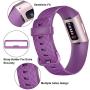 Tobfit Sport Bands Compatible for Fitbit Charge 3 and Charge 3 SE, 4 Pack, Soft Rubber Strap for Women/Men