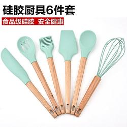 Kitchen Ware Dana Carrie The tool kit wood handle silicone cookware 6 piece non stick inner pot silicone kitchenware cooking tools