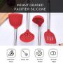 Blusea Kitchen Utensils Set 8Pcs, Silicone Non-Stick Barreled Cooking Utensils Stainless Steel Handle Silica Gel Utensil Kitchenware Set