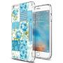 iPhone 6s 6 Case, Blue Flower Shock-Absorption TPU Rubber Bumper iPhone 6s 6 Case, Ultra Thin Slim Protective Cover for iPhone 6s 6-Clear