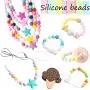 Promise Babe Round Silicone Beads Mix Color Silicone Teething Beads 100pc 12mm DIY Supplies BPA Free