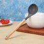 graroiC Wood Handle Silicone Kitchenware Spatula Non-stick Cooking Utensils (Spoon)