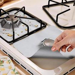 Gas Range Protectors, Cooking Temperature Resistance Protection Clean Mat Accessories, Reusable, Non-Stick, Liners for Kitchen/Cooking,Gray