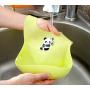 Single Set of 2 Waterproof Silicone Baby Bib Light Weight Comfortable Easy Wipe Clean(Blue/Green)