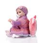 Nicery Reborn Baby Doll Soft Simulation Silicone Vinyl Cloth Body 18inch 45cm Magnetic Mouth Lifelike Vivid Boy Girl Toy for Ages 3+ Red Pillow Eyes Open 45C021O