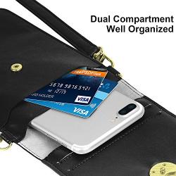 MoKo Cell Phone Bag, Multi-pocket Crossbody Pouch with Shoulder Strap Fit iPhone 11 Pro/11/11 Pro Max/Xs Max/XR/Xs/X, Samsung Galaxy Note 10/Note 10 Plus/S10e/S10/S10 PLUS, Oneplus 7/7 Pro - Black