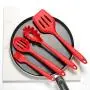 10 Pcs Nonstick Cookware Set Multifunction Silicone Kitchenware Suit Egg Scraper Spoon Spatula Brush Kitchen Tools (Red)