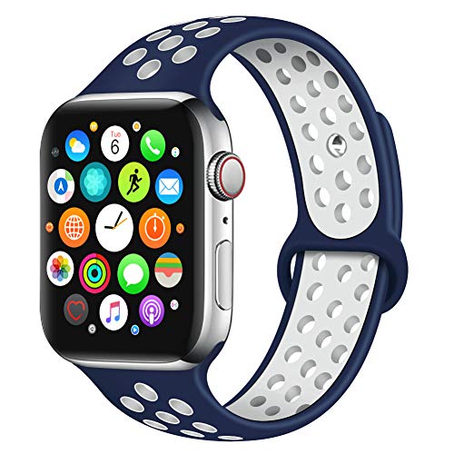 Bravely klimbing Compatible with Apple Watch Band 44mm 42mm 40mm 38mm, Soft Silicone iWatch Bands Replacement Sport Bands for iWatch Series 5 4 3 2 1 for Men and Women S/M M/L