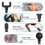 Muscle Massage Gun, Upgraded Handheld Vibration Deep Tissue Massager Device, Powerful Cordless Percussion Full Body Muscle Massager with 5 Adjustable Speed, 5 Attachments & Portable Bag