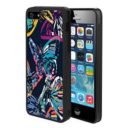 iPhone SE 5s 5 Case,Flexible Soft TPU Cover Shell,Slim Silicone Black Rubber Non-Slip Durable Design Protective Phone Case for iPhone SE 5s 5 -Butterfly
