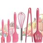 Blender Multi-Function Handheld Silicone Scraper Scraper Eggbeater Creative Kitchenware 6 Piece Set Baking Tool Set (Pink)