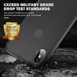 humixx Shockproof Series iPhone Xs Case/iPhone X Case, [Military Grade Drop Tested] [Upgrading Materials] Translucent Matte case with Soft Edges, Shockproof and Anti-Drop Protection Case-Black