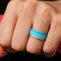 ThunderFit Thin and Stackable Silicone Rings, 8 Rings / 4 Rings / 1 Ring - Silicone Wedding Bands for Women - Diamond Pattern