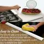 Kitchen Silicone Stove Counter Gap Cover, Easy Clean Heat Resistant Wide & Long Gap Filler, Seals Spills Between Counter, Stovetop, Oven, Washer & Dryer, Set of 2 (21 Inches, White)