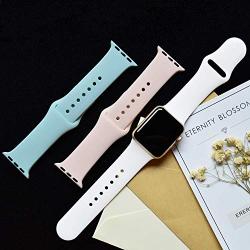 TIMTU Sport Band Compatible with Apple Watch Band 40mm 38mm 42mm 44mm, Soft Silicone Strap Replacement for Apple Watch Series 5 4 3 2 1 for Women/Men