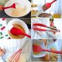 Silicone Kitchenware Set Green Cooking Tools Set of 10, Red, red