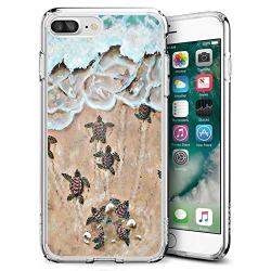 iPhone 7 8 Case, Soft TPU Slim-Fit Flexible Ultra-Thin Clear Case, Full-Body Rugged Bumper Print Baby Turtle Case for iPhone 7 8, Transparent