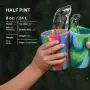 Silipint Safe Silicone Kids 8oz Cups Arctic & Hippie Hop, U.S. Patented, BPA-Free, Unbreakable, Sealable Lid, Silistraws Included (2 Cups/Lids and Straws)