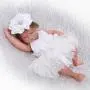 iCradle 26cm 10" Mini Lovely Cute Realistic Lifelike Full Silicone Vinyl Body Sleeping Reborn Baby Doll Girl for Kids Birthday Playmate Growth Partner