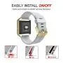 Simpeak for Fitbit Blaze Bands with Frame, Silicone Replacement Band Strap with Frame Case for Fit bit Blaze Smart Fitness Watch, Small/Large
