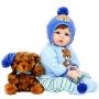 Aori Realistic Baby Doll Lifelike Reborn Baby Boy Doll 22 Inch with Plush Teddy Accessories