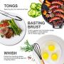Kitchen Set, 11 silicone kitchenware set of natural wooden handle BPA kitchen cooking utensils spatula jaw Turner