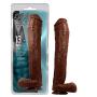 13" Extra Long Thick Realistic Dildo - Monster Cock and Balls Dong - Sex Toy for Women - Sex To for Adults (Brown)