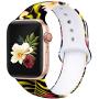 Kaome Floral Bands Compatible with Apple Watch 38mm 40mm 42mm 44mm, Soft Silicone Fadeless Pattern Printed Replacement Strap Bands for Women, Compatible with iWatch Series 5/4/3/2/1, S/M M/L