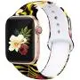 Kaome Floral Bands Compatible with Apple Watch 38mm 40mm 42mm 44mm, Soft Silicone Fadeless Pattern Printed Replacement Strap Bands for Women, Compatible with iWatch Series 5/4/3/2/1, S/M M/L