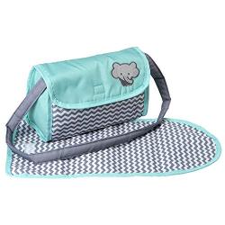 Adora Baby Doll Zig Zag Diaper Bag Accessories Changing Set Gender Neutral Teal Pattern Design for Kids 3 years & up