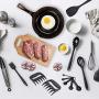 Kitchen Utensil Set 18 Pcs Silicone Cooking Kit Kitchenware With Claw Measuring Spoon Set
