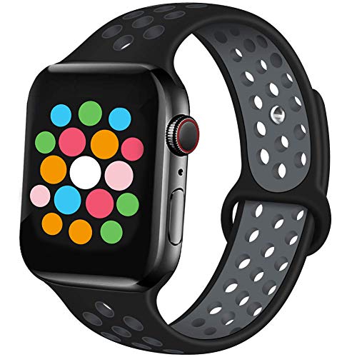 Suwikeke Sport Band Compatible with Apple Watch Band 38mm 42mm 40mm 44mm Breathable Soft Silicone Replacement Wristband Compatible for iWatch Series 4 3 2 1
